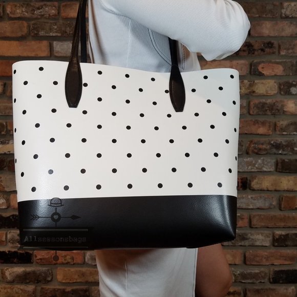 KATE SPADE DISNEY MINNIE MOUSE POLKA DOT LARGE TOTE  CONTINENTAL WALLET SET - Picture 11 of 15